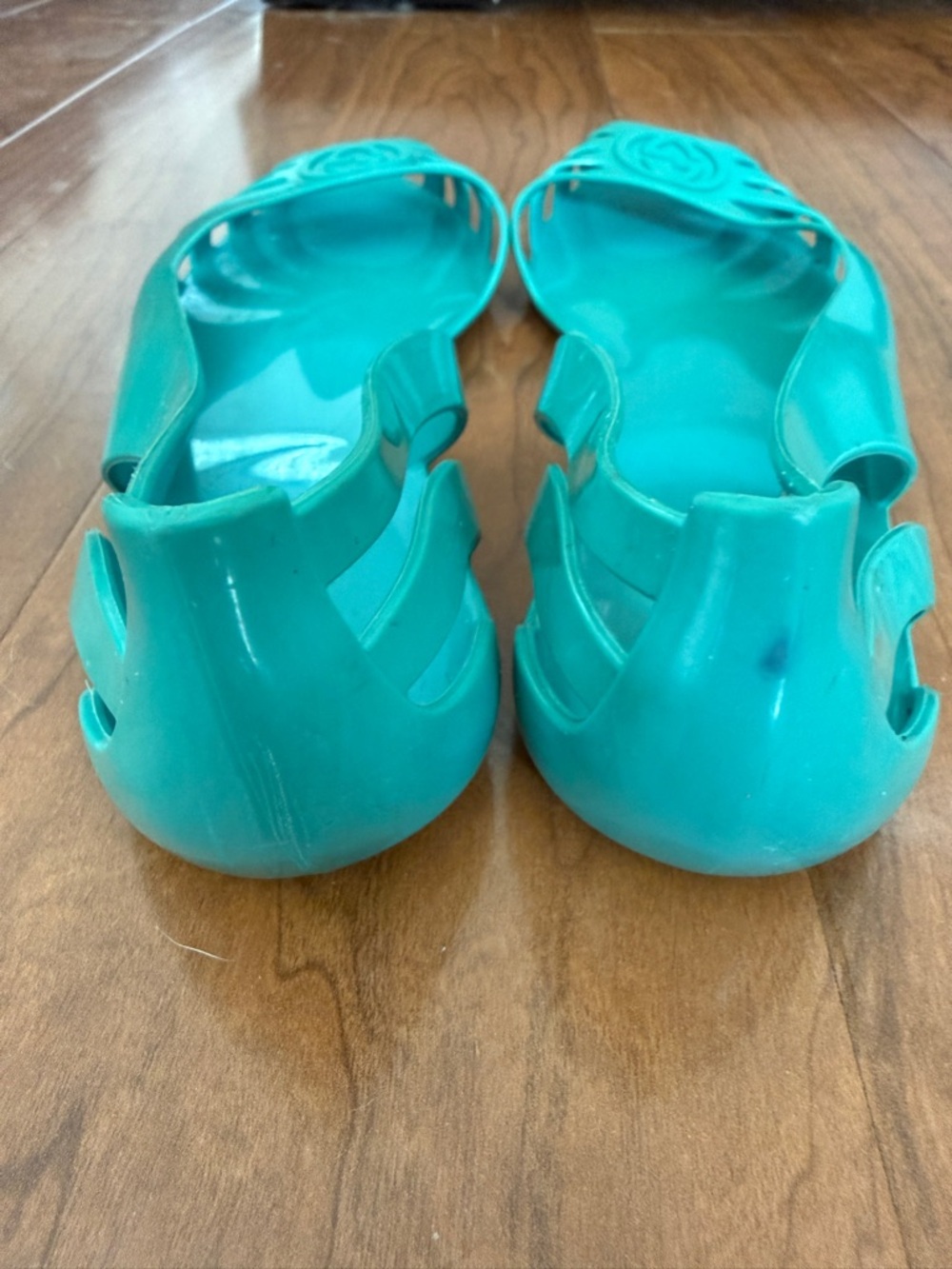 Gucci Turquoise Jelly Flat Sandals - Women's - Picture 3 of 6